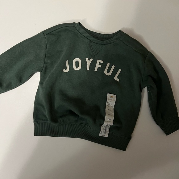 Little Co. Joyful Green Graphic Sweatshirt size 6m New - Picture 1 of 2